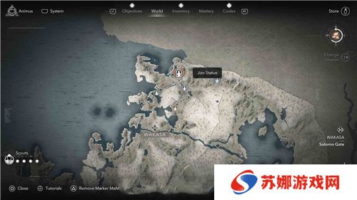 刺客信条影若狭**像位置一览